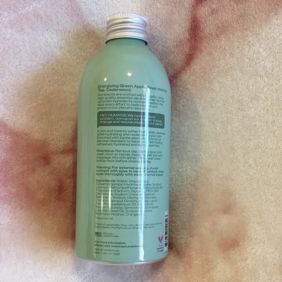 Hey Humans Scented Apple Matcha Naturally Derived Body Wash 14oz NWT vegan CF - Picture 5 of 16